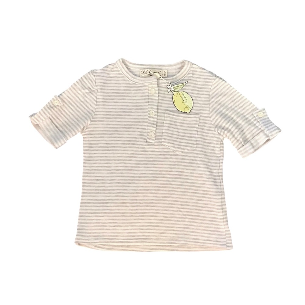 🆕 NWT Lil’ Lemons Heather Cloud Stripe Soft Tee